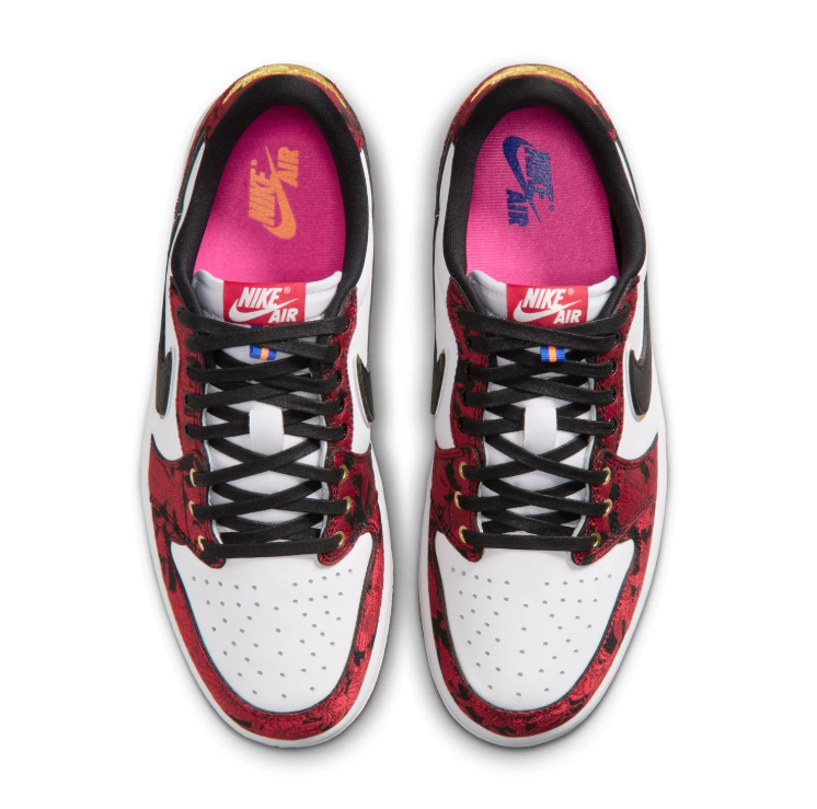 Air Jordan Low-Top Sneakers - Red Floral, White & Black