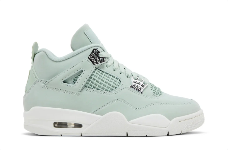 Air Jordan Sneakers - Pale Mint with Metallic Silver Accents