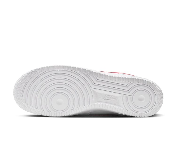 Nike Air Force 1 Low Sneakers - White with Red Swoosh
