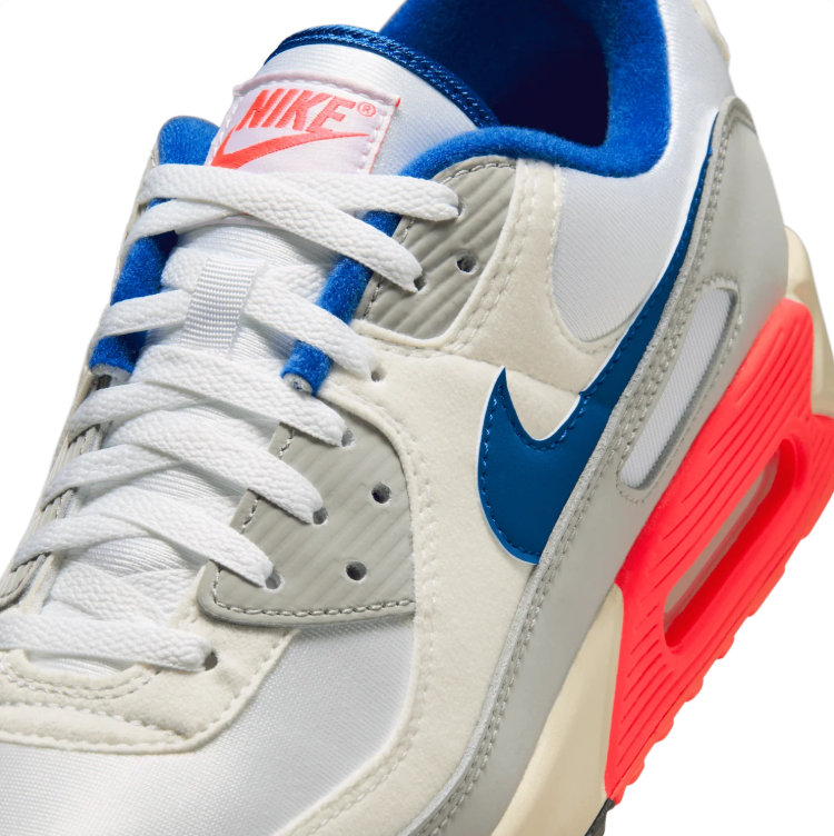 Nike Air Max Sneakers - White & Grey with Blue and Coral Accents