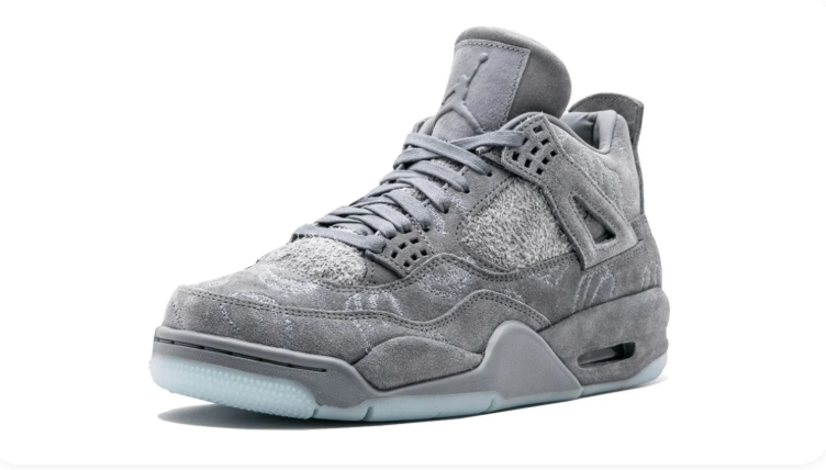 Air Jordan Sneakers - Textured Grey with Icy Blue Outsole