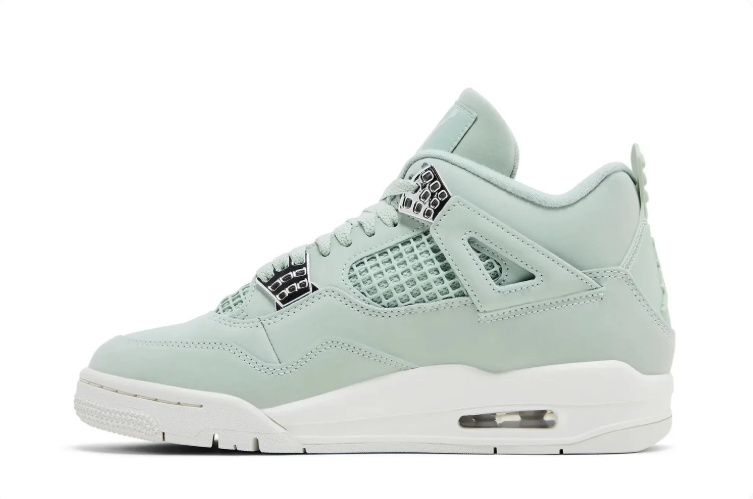 Air Jordan Sneakers - Pale Mint with Metallic Silver Accents