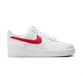 Nike Air Force 1 Low Sneakers - White with Red Swoosh