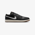 Air Jordan Low-Top Sneakers - Black & White with Gum Outsole