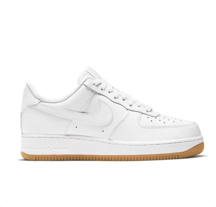Nike Air Force 1 Low Sneakers - White with Gum Outsole