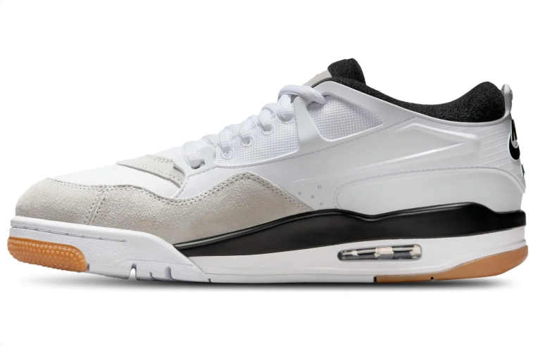 Air Jordan Low-Top Sneakers - White & Light Grey with Gum Accents