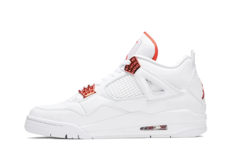 Air Jordan Sneakers - White with Metallic Red Accents