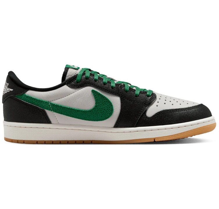 Air Jordan Low-Top Sneakers - Black, White & Green