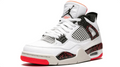 Air Jordan Sneakers - White & Black with Red Crackle Details