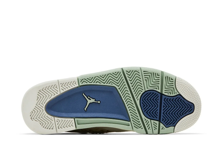 Air Jordan Sneakers - Cream & Mint with Gold-Tone Details