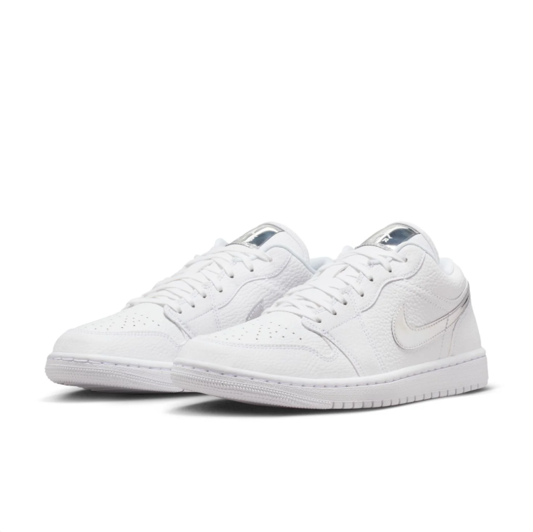 Air Jordan Low-Top Sneakers - White & Metallic Silver