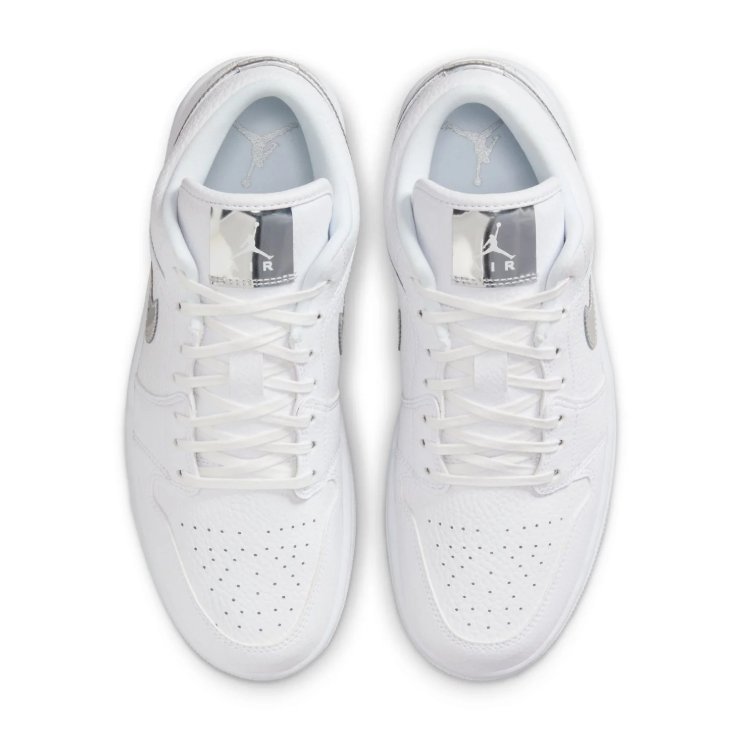 Air Jordan Low-Top Sneakers - White & Metallic Silver
