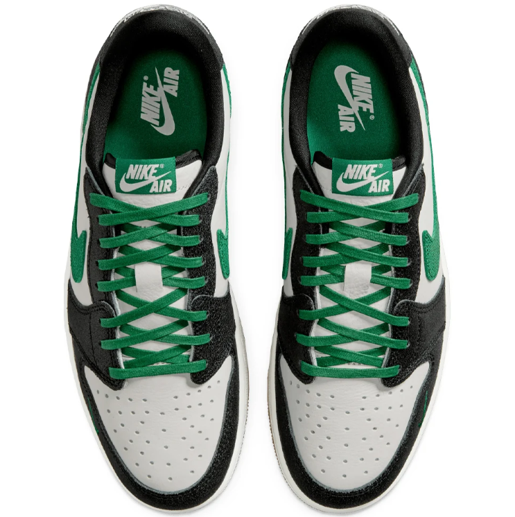 Air Jordan Low-Top Sneakers - Black, White & Green