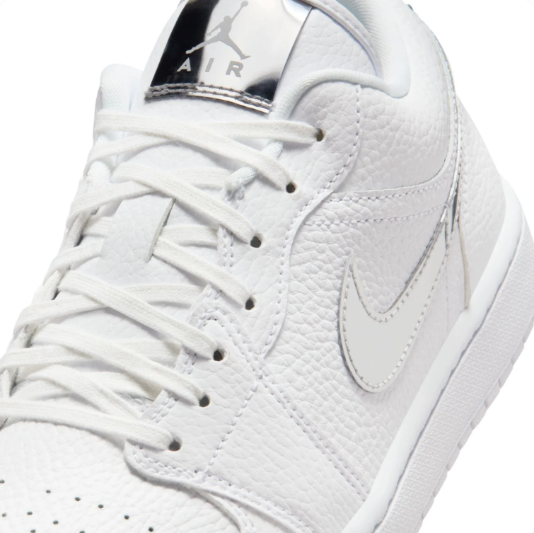 Air Jordan Low-Top Sneakers - White & Metallic Silver