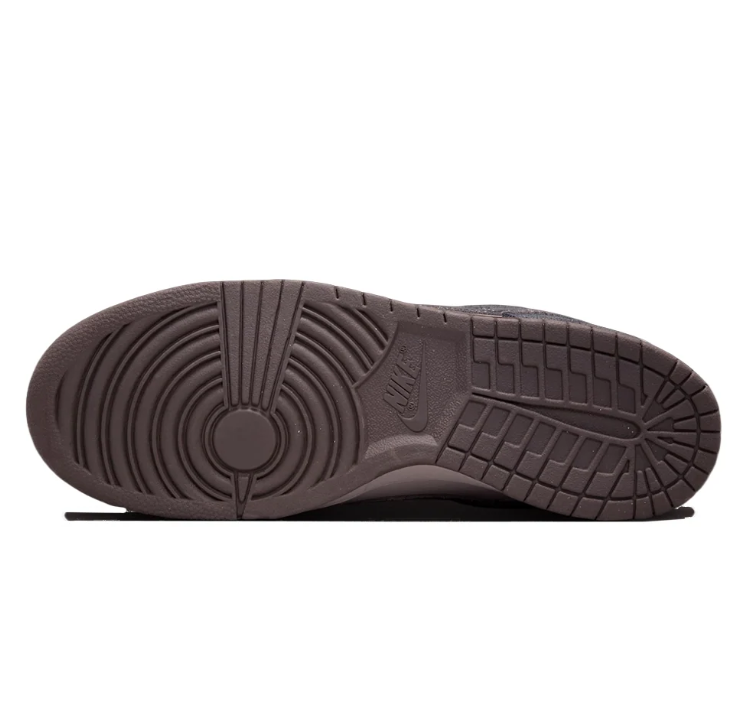 Nike Dunk Low Sneakers - Textured Charcoal & Taupe with Red Accents