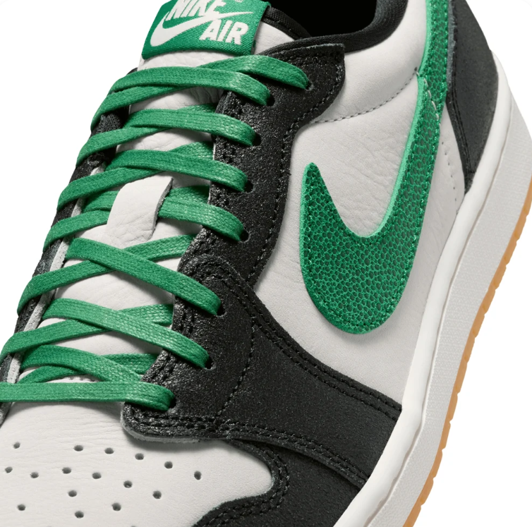 Air Jordan Low-Top Sneakers - Black, White & Green