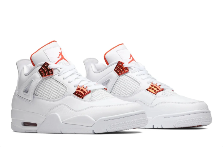 Air Jordan Sneakers - White with Metallic Red Accents