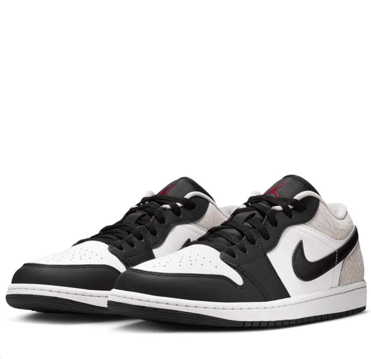 Air Jordan Low-Top Sneakers - Black, White & Light Grey