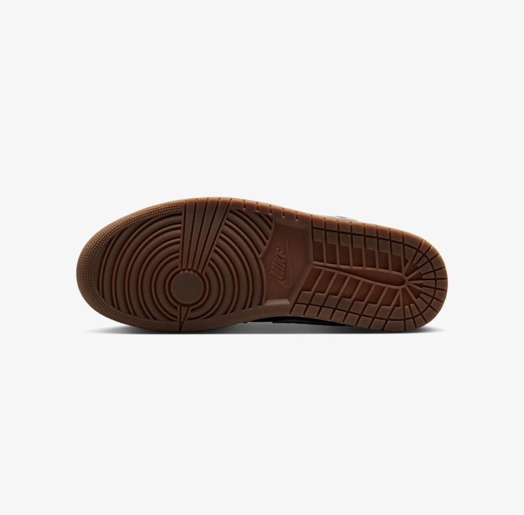 Air Jordan Low-Top Sneakers - Black & White with Gum Outsole