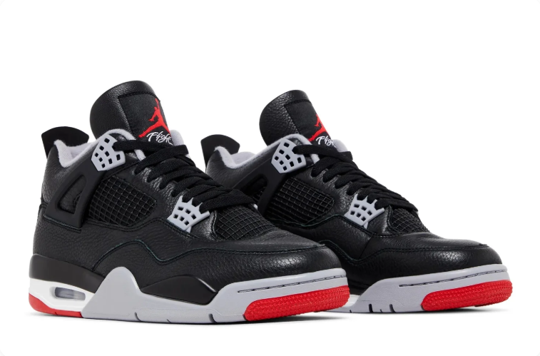 Air Jordan Sneakers - Black with Grey & Red Accents
