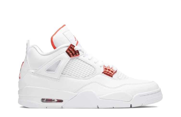 Air Jordan Sneakers - White with Metallic Red Accents