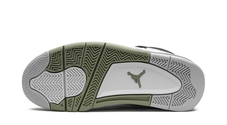 Air Jordan Sneakers - White with Sage Green & Black Accents