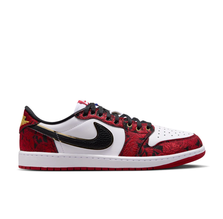 Air Jordan Low-Top Sneakers - Red Floral, White & Black
