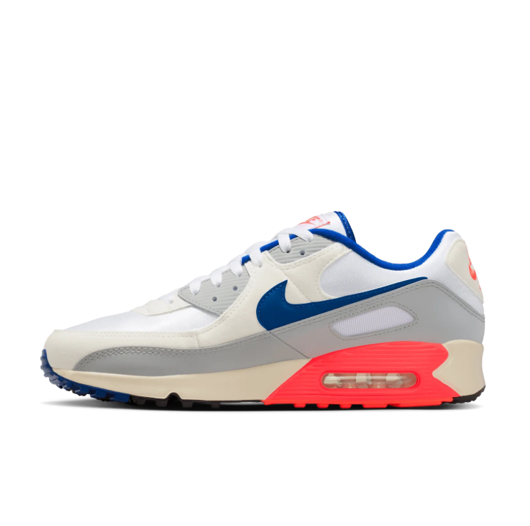 Nike Air Max Sneakers - White & Grey with Blue and Coral Accents