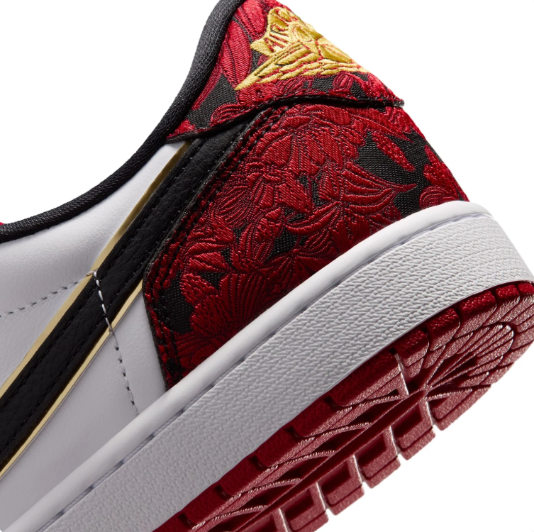 Air Jordan Low-Top Sneakers - Red Floral, White & Black