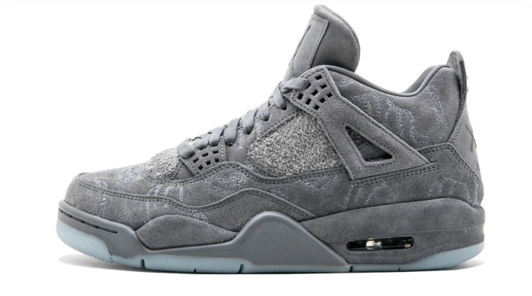 Air Jordan Sneakers - Textured Grey with Icy Blue Outsole