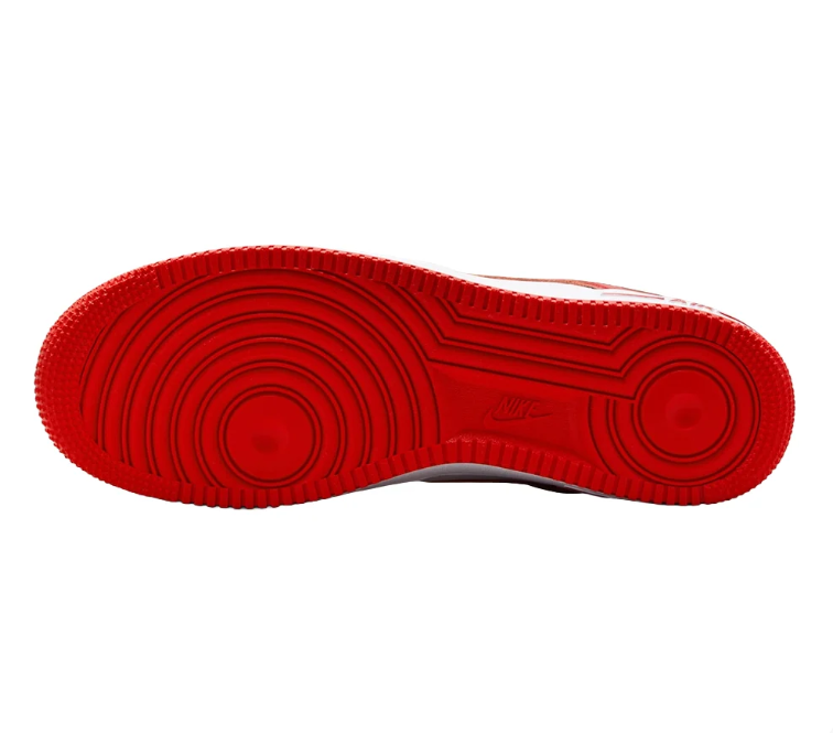 Nike Air Force 1 Low Sneakers - Red & White with Embroidered Heel Details