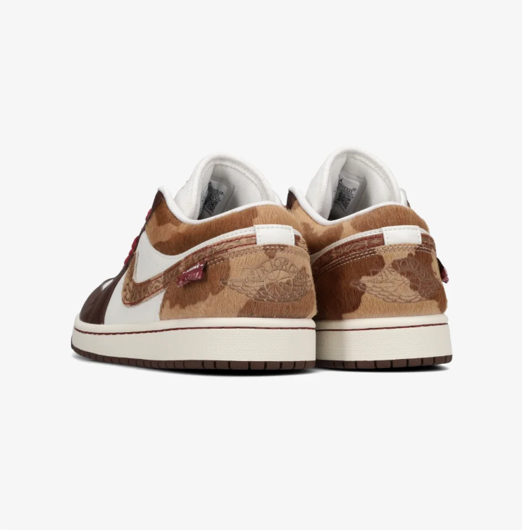 Air Jordan Low-Top Sneakers - Brown & Cream with Red Laces
