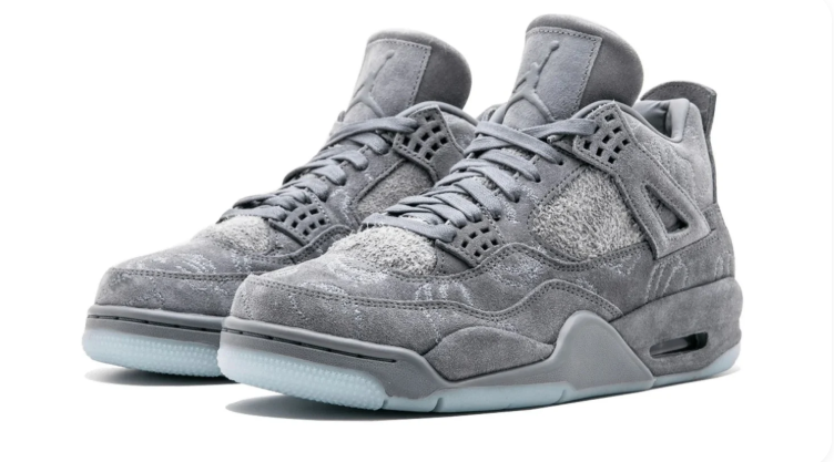 Air Jordan Sneakers - Textured Grey with Icy Blue Outsole