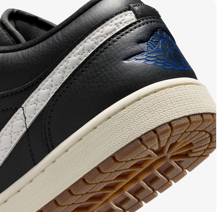 Air Jordan Low-Top Sneakers - Black & White with Gum Outsole