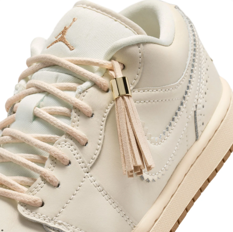 Air Jordan Low-Top Sneakers - Cream & Gold-Tone Details