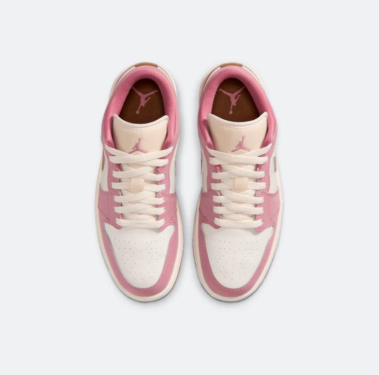 Air Jordan Low-Top Sneakers - Pink, Cream & Brown
