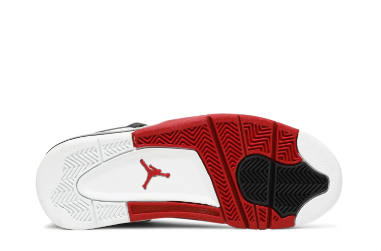 Air Jordan Sneakers - White Line-Art Print with Red & Black Accents