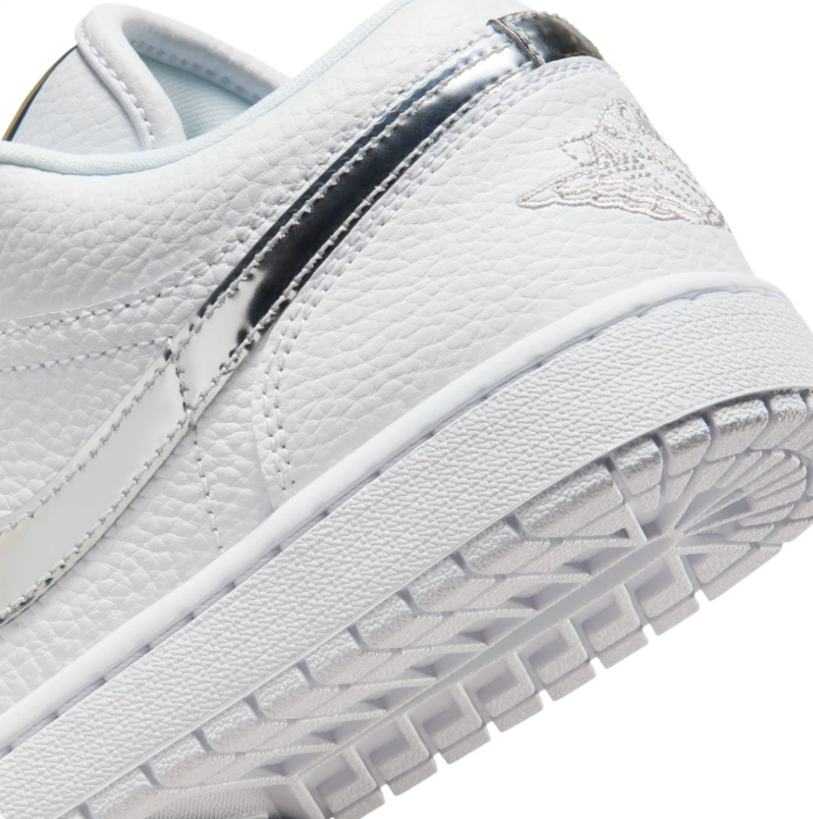 Air Jordan Low-Top Sneakers - White & Metallic Silver