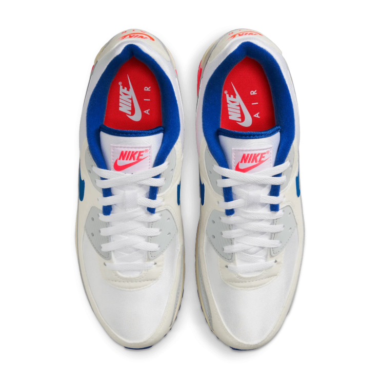 Nike Air Max Sneakers - White & Grey with Blue and Coral Accents