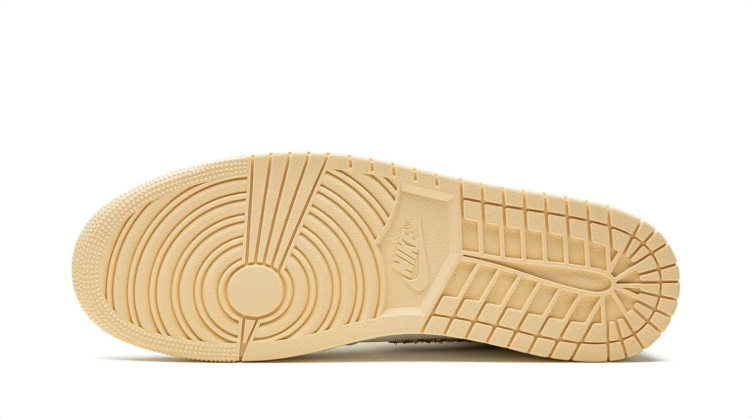 Air Jordan High-Top Sneakers - Cream & Textured Gold-Tone Accents