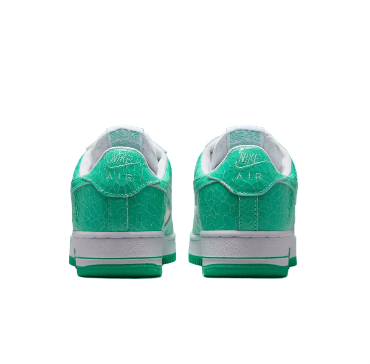 Nike Air Force 1 Low Sneakers - White & Green Crackle Details