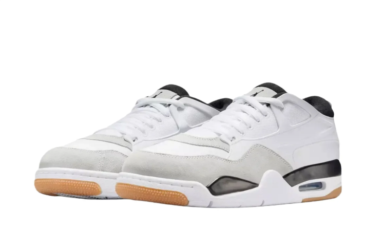 Air Jordan Low-Top Sneakers - White & Light Grey with Gum Accents