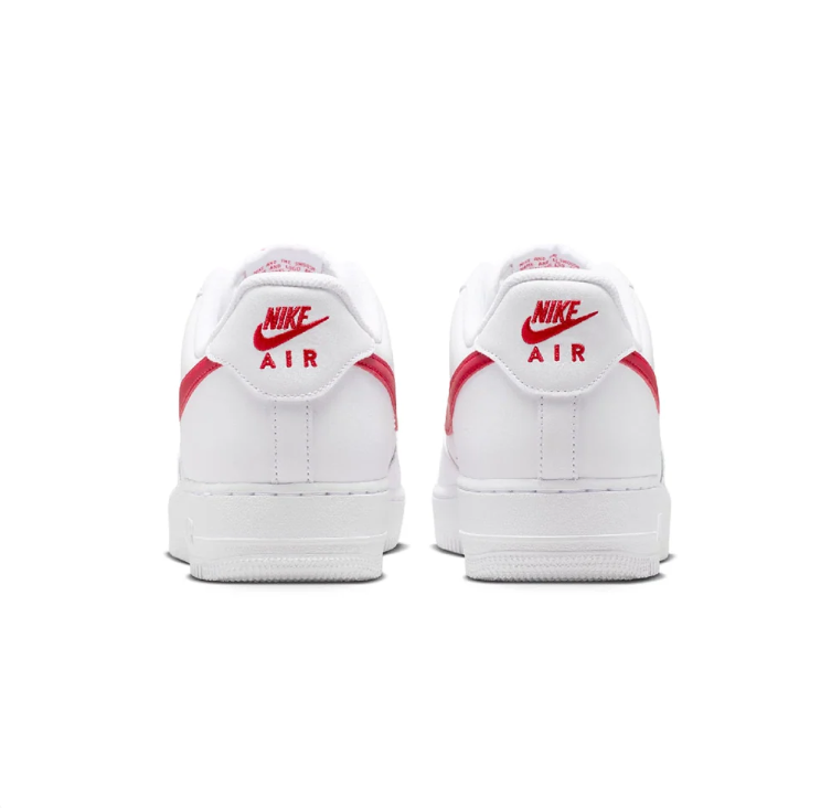 Nike Air Force 1 Low Sneakers - White with Red Swoosh