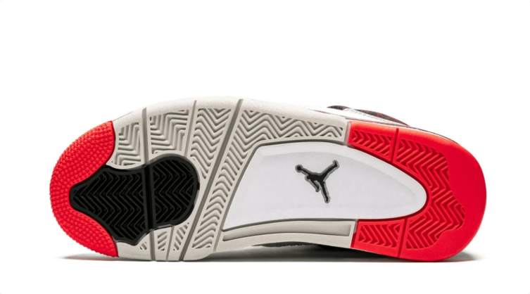 Air Jordan Sneakers - White & Black with Red Crackle Details