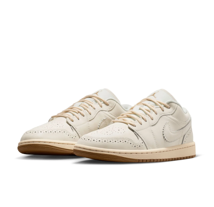 Air Jordan Low-Top Sneakers - Cream & Gold-Tone Details