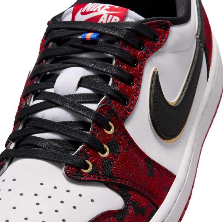 Air Jordan Low-Top Sneakers - Red Floral, White & Black