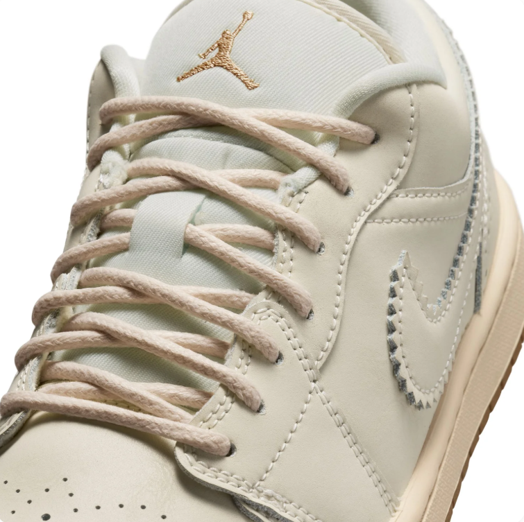 Air Jordan Low-Top Sneakers - Cream & Gold-Tone Details