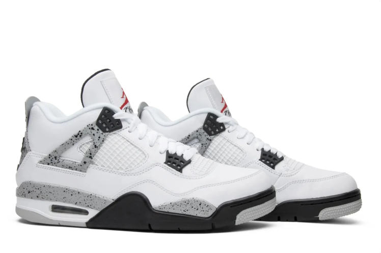 Air Jordan Sneakers - White with Speckled Grey & Black Accents