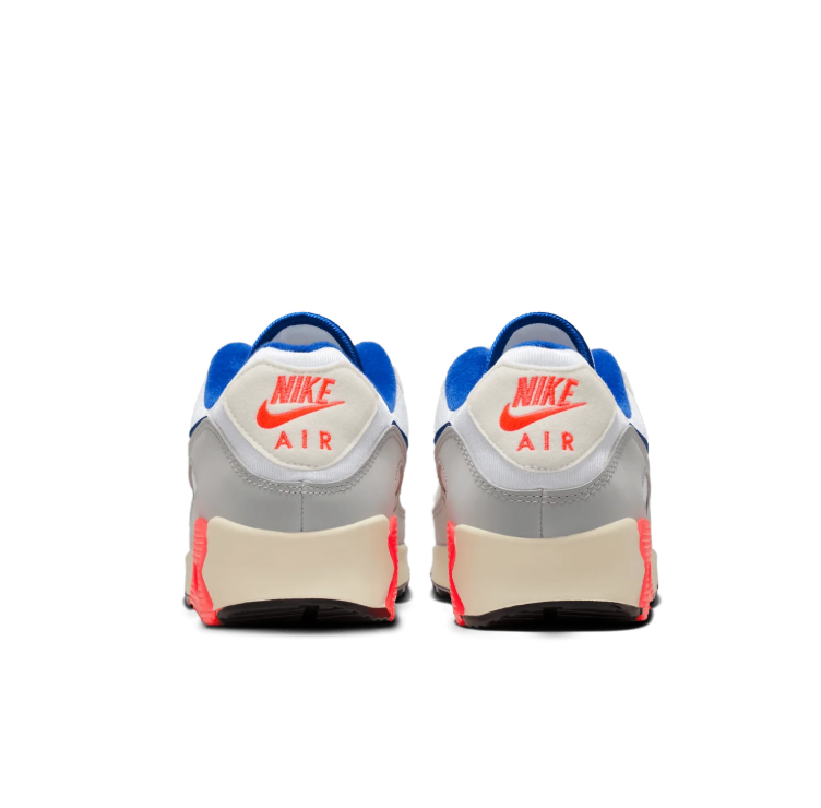 Nike Air Max Sneakers - White & Grey with Blue and Coral Accents