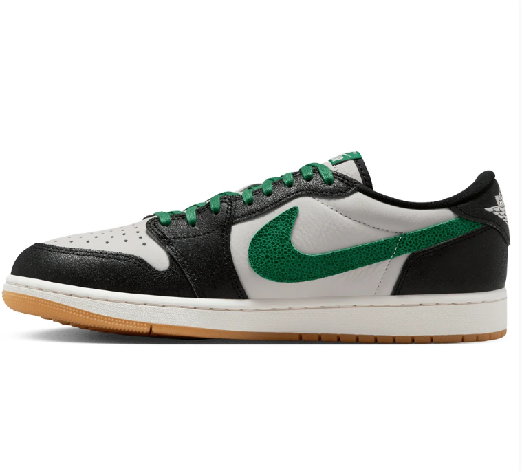 Air Jordan Low-Top Sneakers - Black, White & Green
